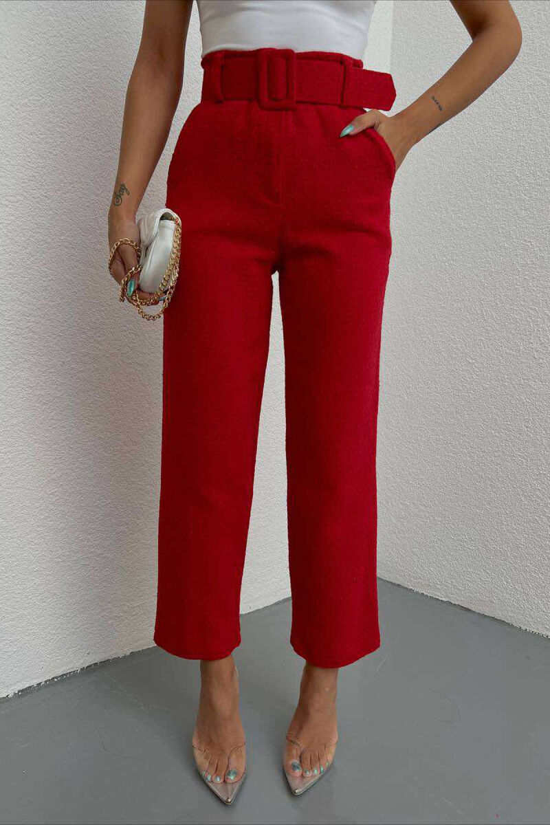 BELT ONE COLOR WOMAN TROUSERS RED/E KUQE - 1