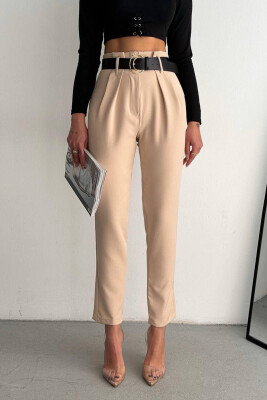 BELT SIMPLE WOMAN TROUSERS BEIGE/BEZHE 