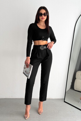 BELT SIMPLE WOMAN TROUSERS BLACK/ E ZEZE 