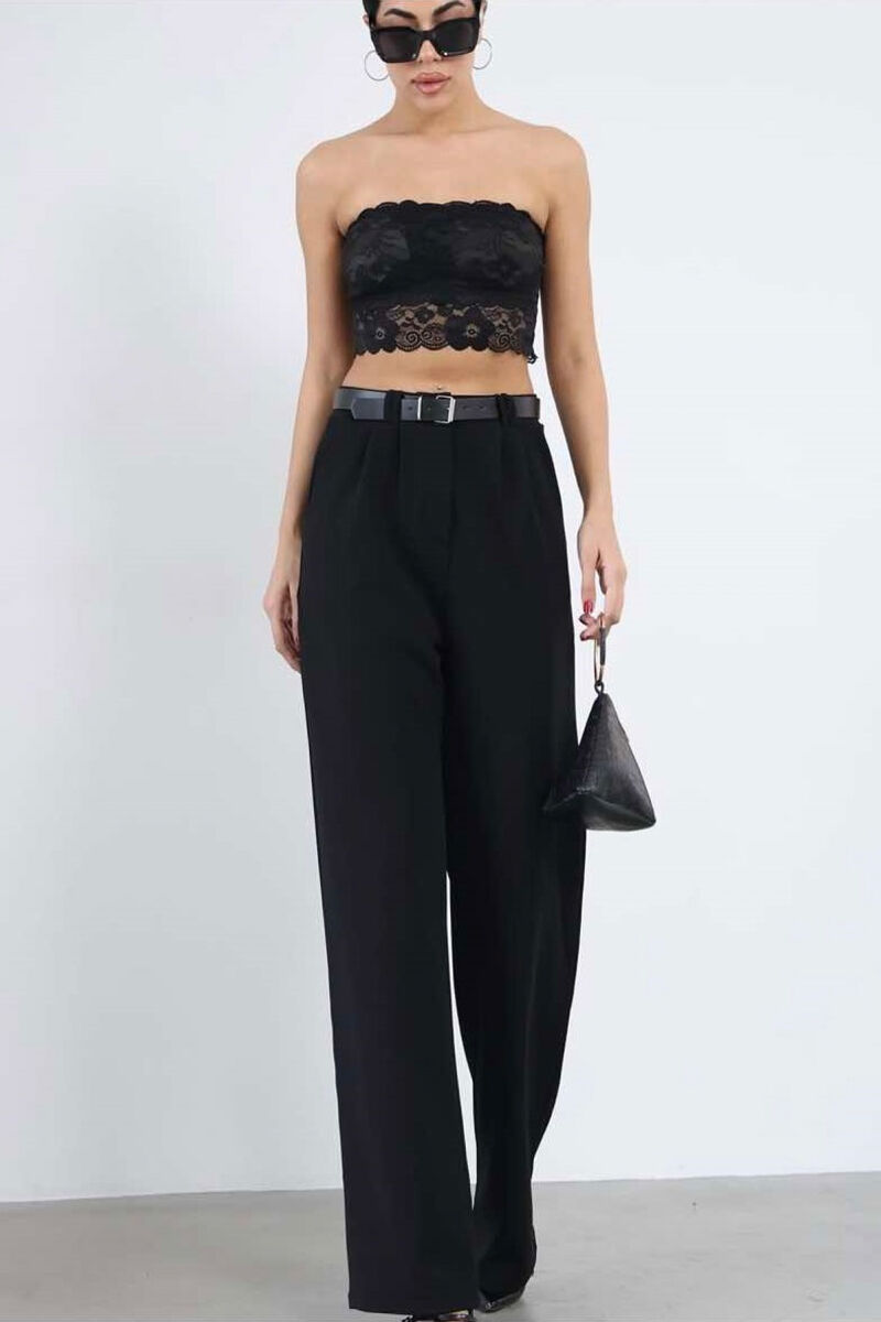  BELT WOMEN TROUSERS IN BLACK COLOR - 6