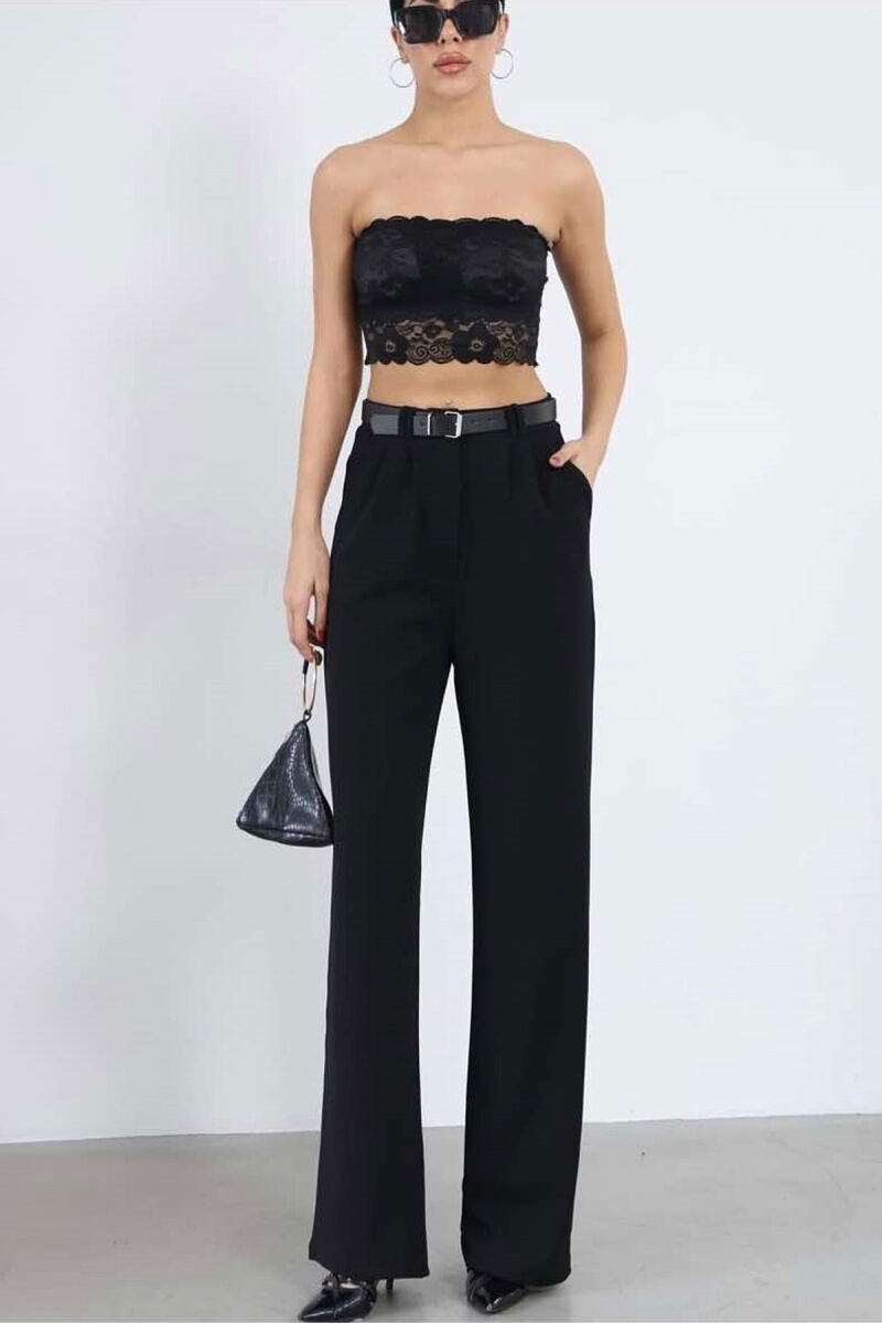  BELT WOMEN TROUSERS IN BLACK COLOR - 9