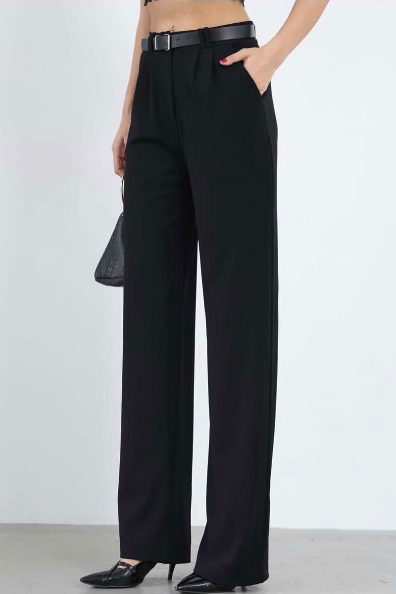  BELT WOMEN TROUSERS IN BLACK COLOR - 10