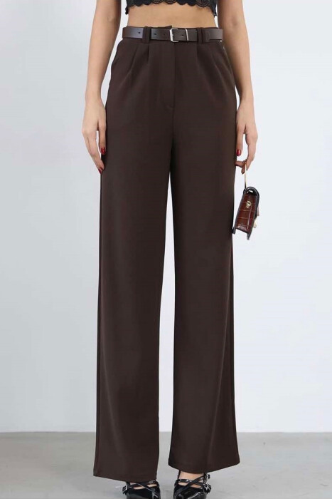 BELT WOMEN TROUSERS IN BROWN COLOR - 7