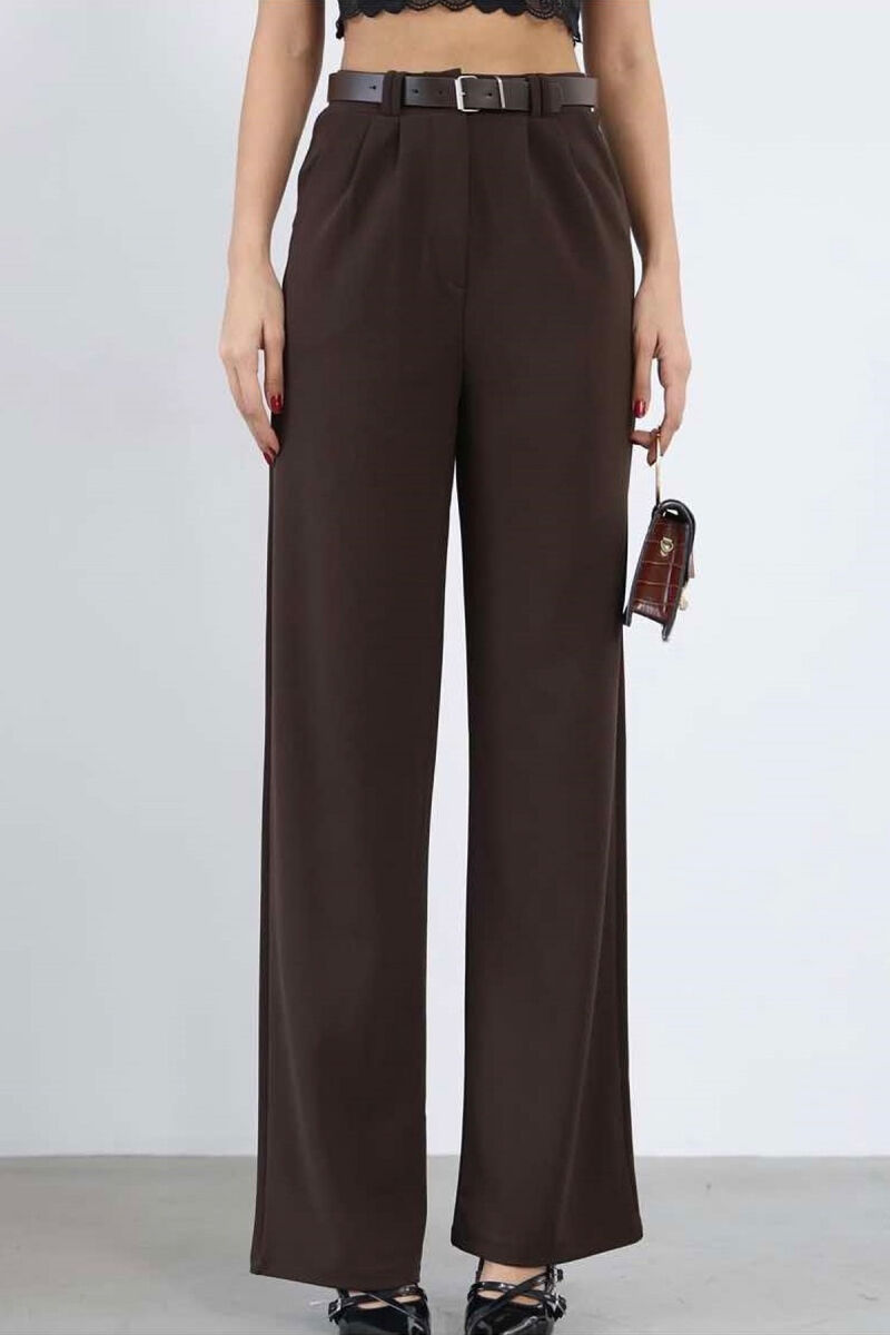 BELT WOMEN TROUSERS IN BROWN COLOR - 7