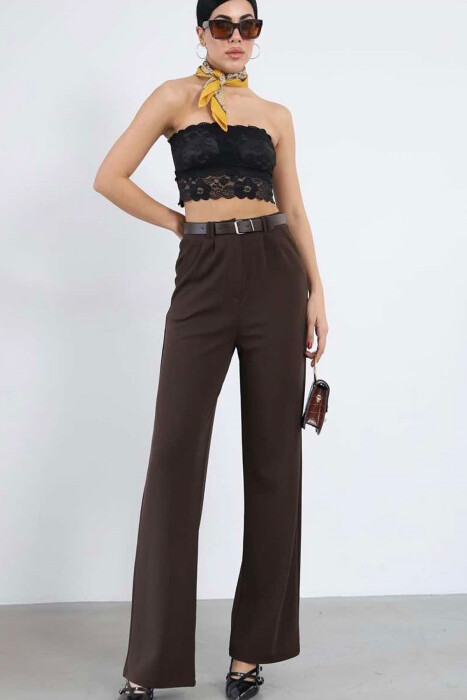 BELT WOMEN TROUSERS IN BROWN COLOR - 8