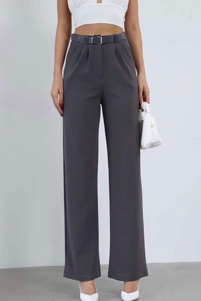 BELT WOMEN TROUSERS IN GREY COLOR - 5