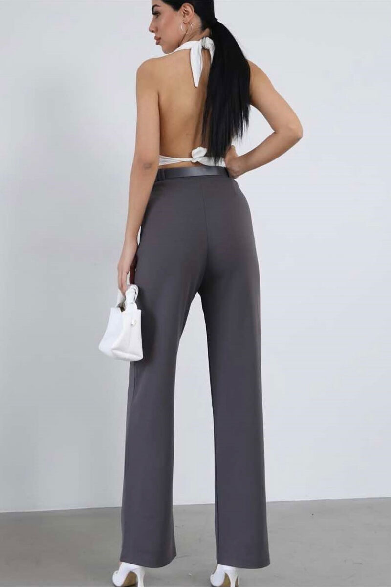 BELT WOMEN TROUSERS IN GREY COLOR - 6