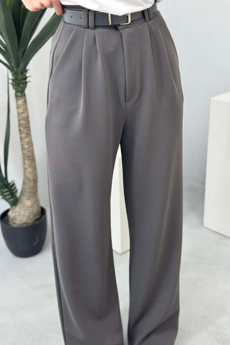 BELT WOMEN TROUSERS IN GREY COLOR - 4