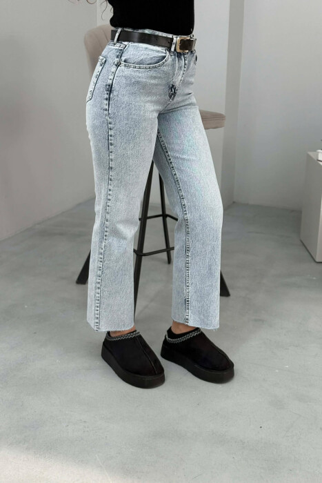 BELTED ONE COLOR STRAIGHT WOMEN JEANS BEAUBLUE/BBL - 3