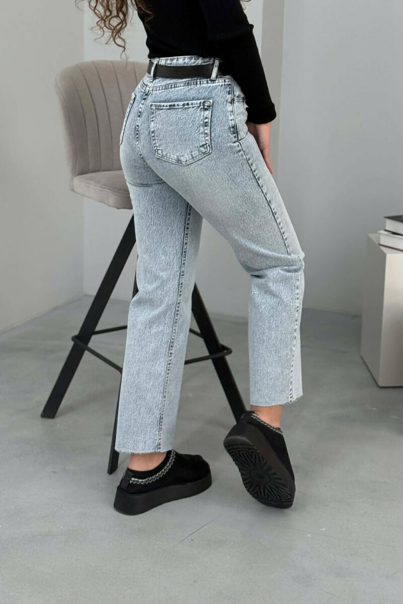 BELTED ONE COLOR STRAIGHT WOMEN JEANS BEAUBLUE/BBL - 4