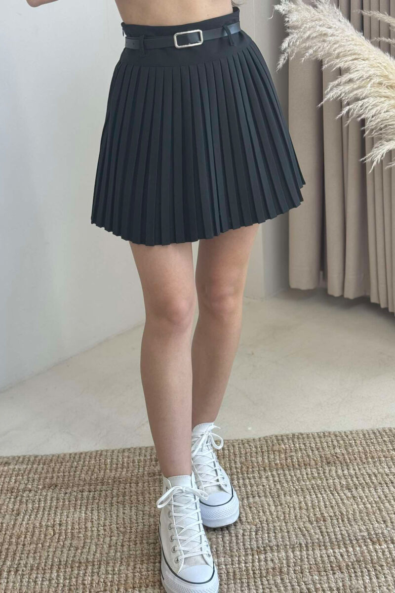 BELTED WOMEN SKIRT IN BLACK COLOR - 4