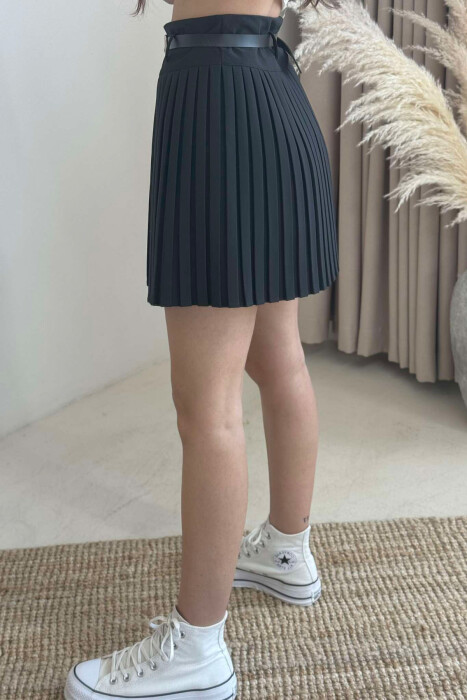 BELTED WOMEN SKIRT IN BLACK COLOR - 11