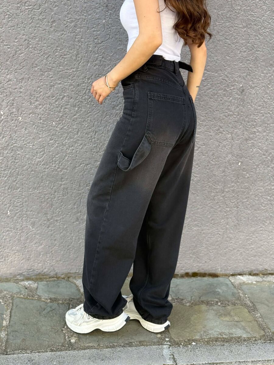 BELTS DETAIL WOMEN JEANS BLACK/ E ZEZE - 2