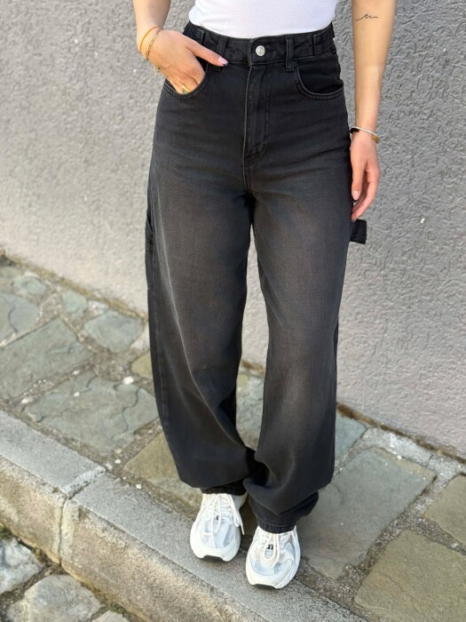 BELTS DETAIL WOMEN JEANS BLACK/ E ZEZE - 3