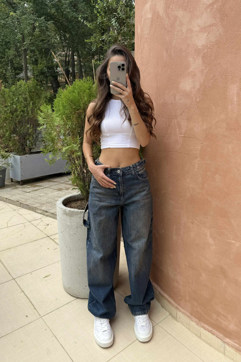 BELTS DETAIL WOMEN JEANS STEELBLUE/BLU CELIKU - 1