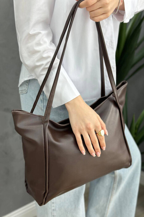 BIG ONE COLOR WOMAN BAG DARK BROWN/KAE - 3