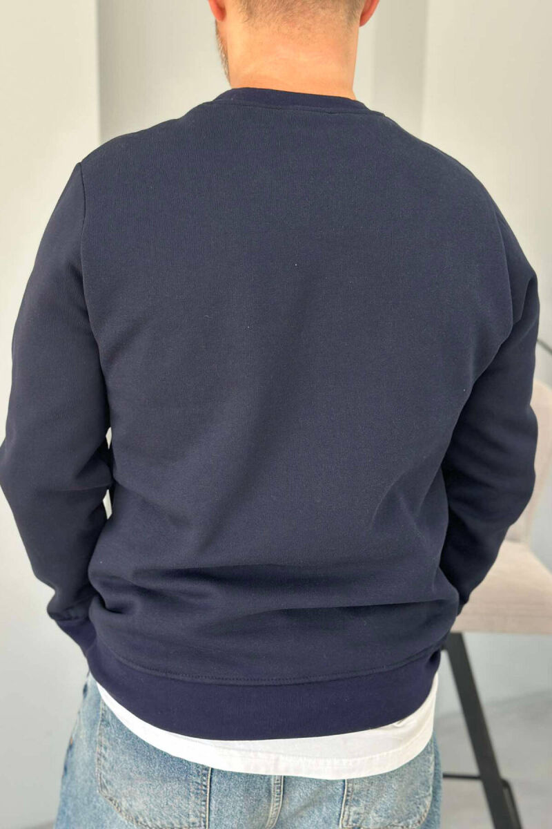 BLACK FRONT WRITTING MEN SWEATSHIRT DARK BLUE/BEE - 3