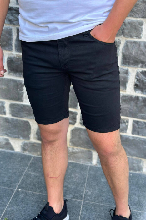 BLACK SIMPLE MAN SHORT JEANS BLACK/ E ZEZE - KLAUDIO FASHION