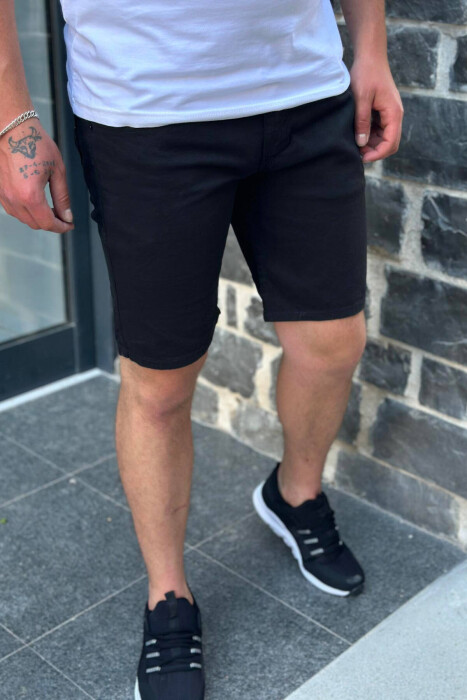 BLACK SIMPLE MAN SHORT JEANS BLACK/ E ZEZE - KLAUDIO FASHION