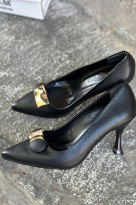 BLACK WOMAN HEELS WITH GOLD DETAILS BLACK/ E ZEZE 