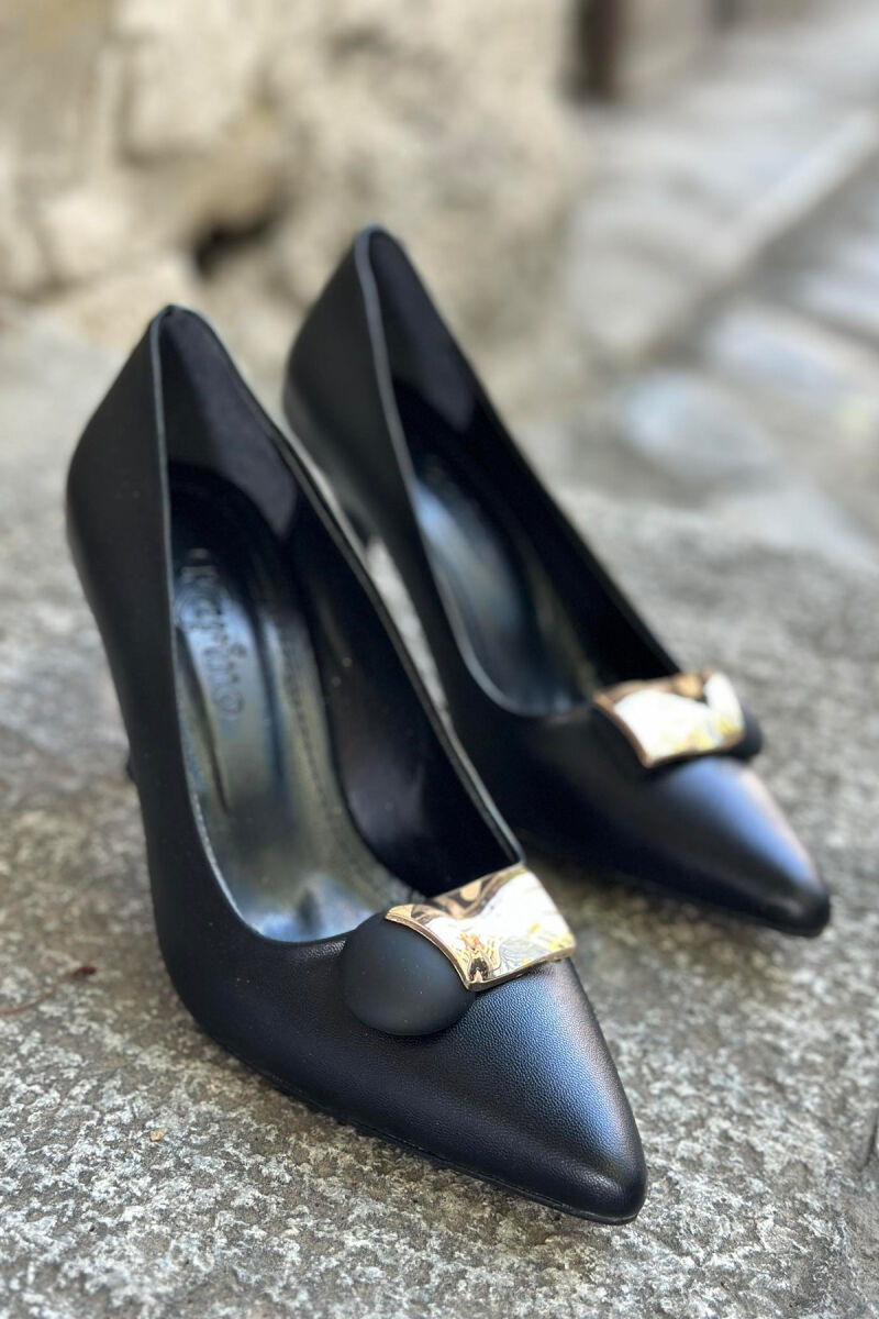 BLACK WOMAN HEELS WITH GOLD DETAILS BLACK/ E ZEZE - 3