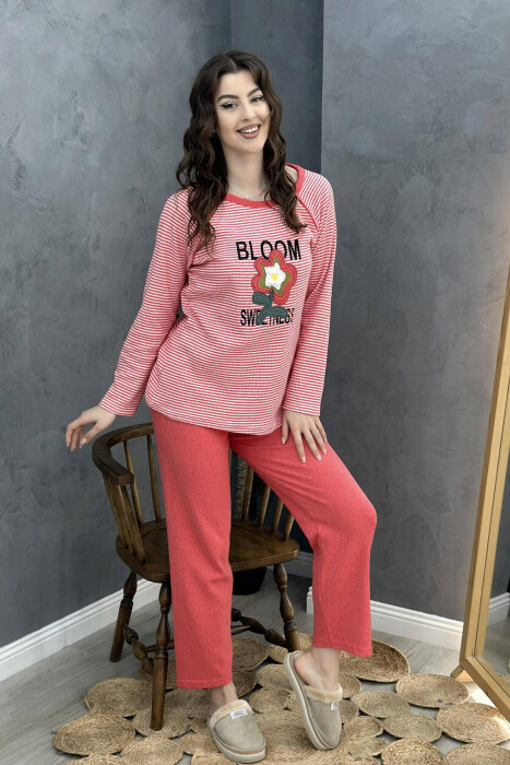 BLOOM LINES DIFFERENT WOMAN PYJAMAS SALMON/SALMON - 1