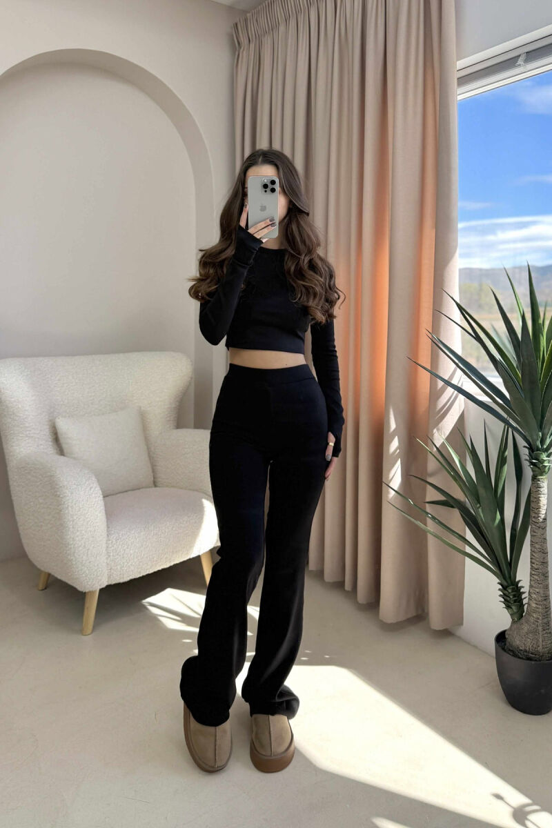 BLOUSE+TROUSERS ONE COLOR WOMEN SET BLACK/ E ZEZE - 1