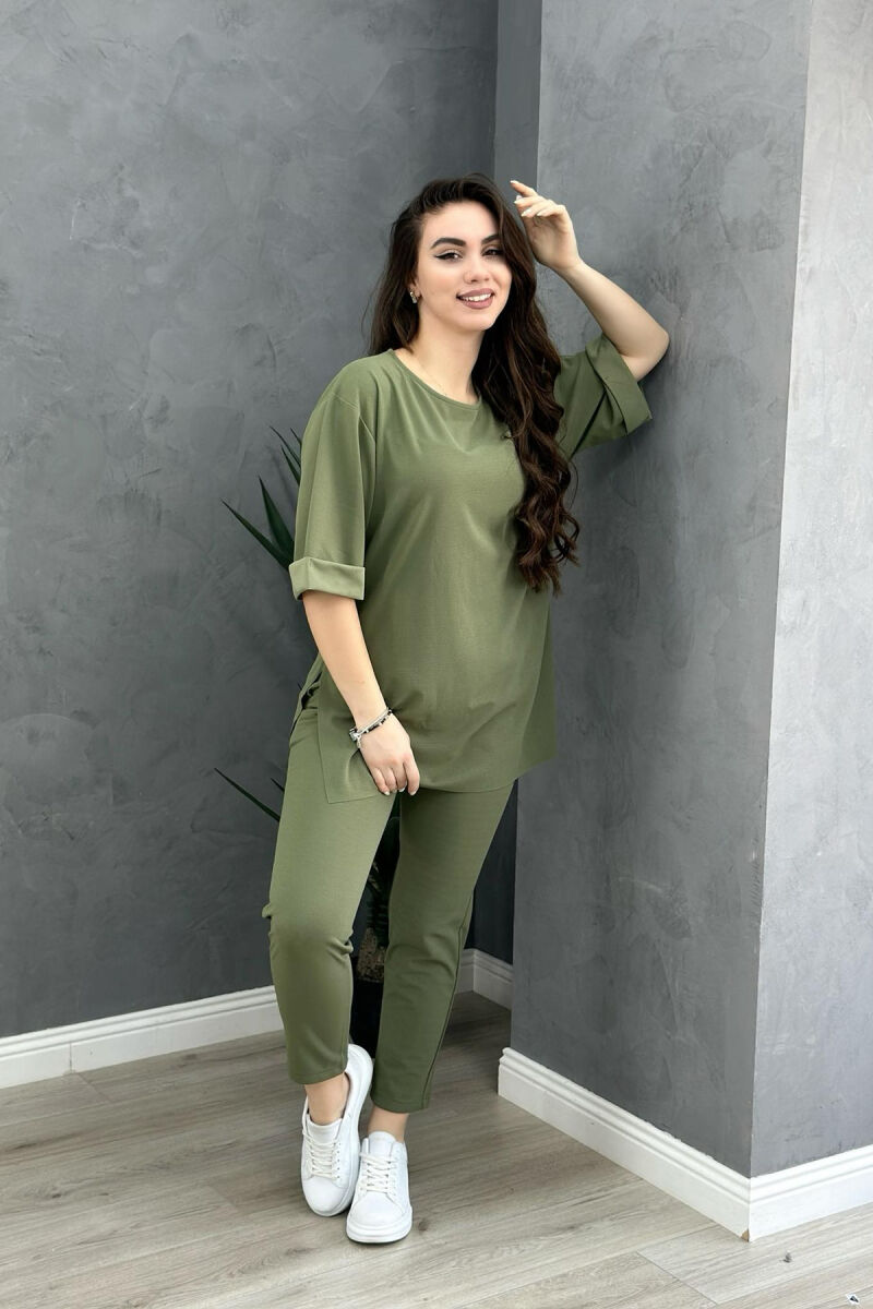 BLOUSE+TROUSERS WOMAN SET OLIVE/ULLI - 1