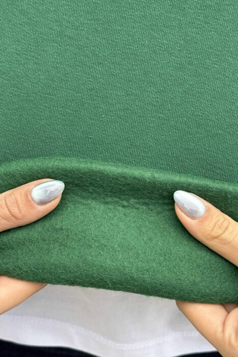 BLUZË E THJESHTË ME PUSH PËR FEMRA NË NGJYRËN JESHILE - 4