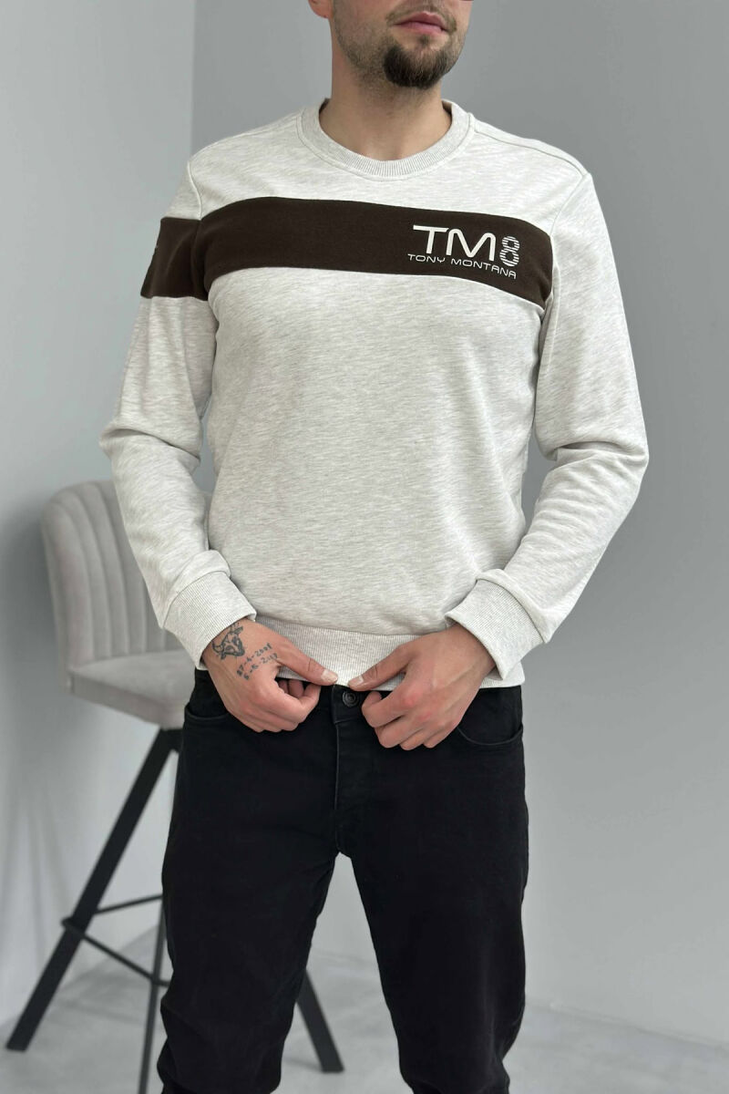 BLUZË E THJESHTE NJË NGJYRËSHE ME JAKË TE RRUMBULLAKËT PËR MESHKUJ NË NGJYRËN KREM - 3