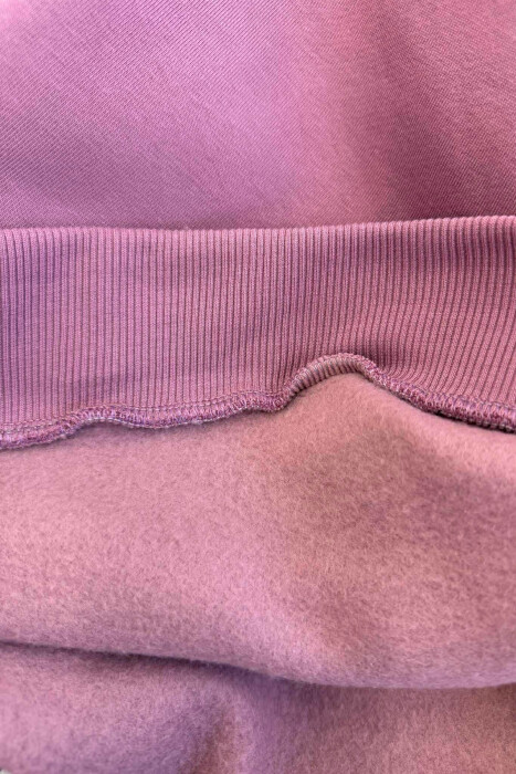 BLUZË E THJESHTË NJË NGJYRËSHE ME PUSH PËR MESHKUJ NË NGJYRËN LEJLA - 5