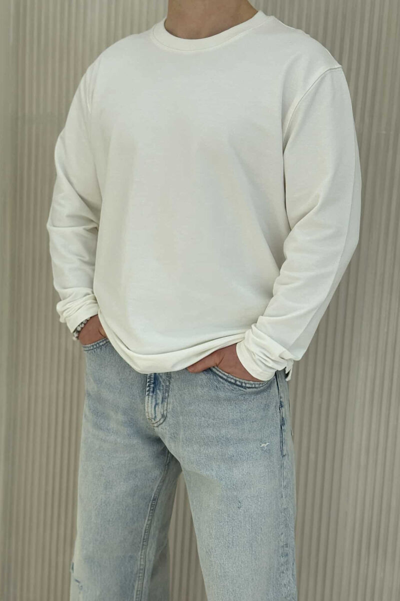 BLUZË E THJESHTË PËR MESHKUJ NË NGJYRËN KREM - 1