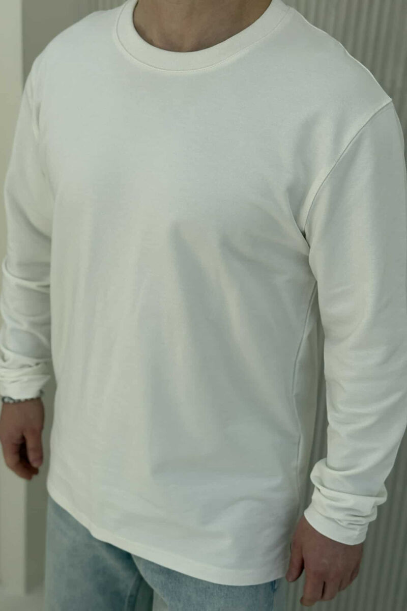 BLUZË E THJESHTË PËR MESHKUJ NË NGJYRËN KREM - 2