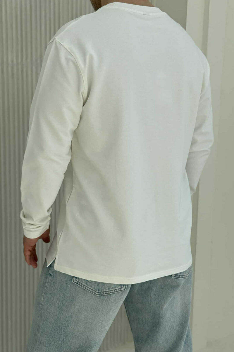 BLUZË E THJESHTË PËR MESHKUJ NË NGJYRËN KREM - 3