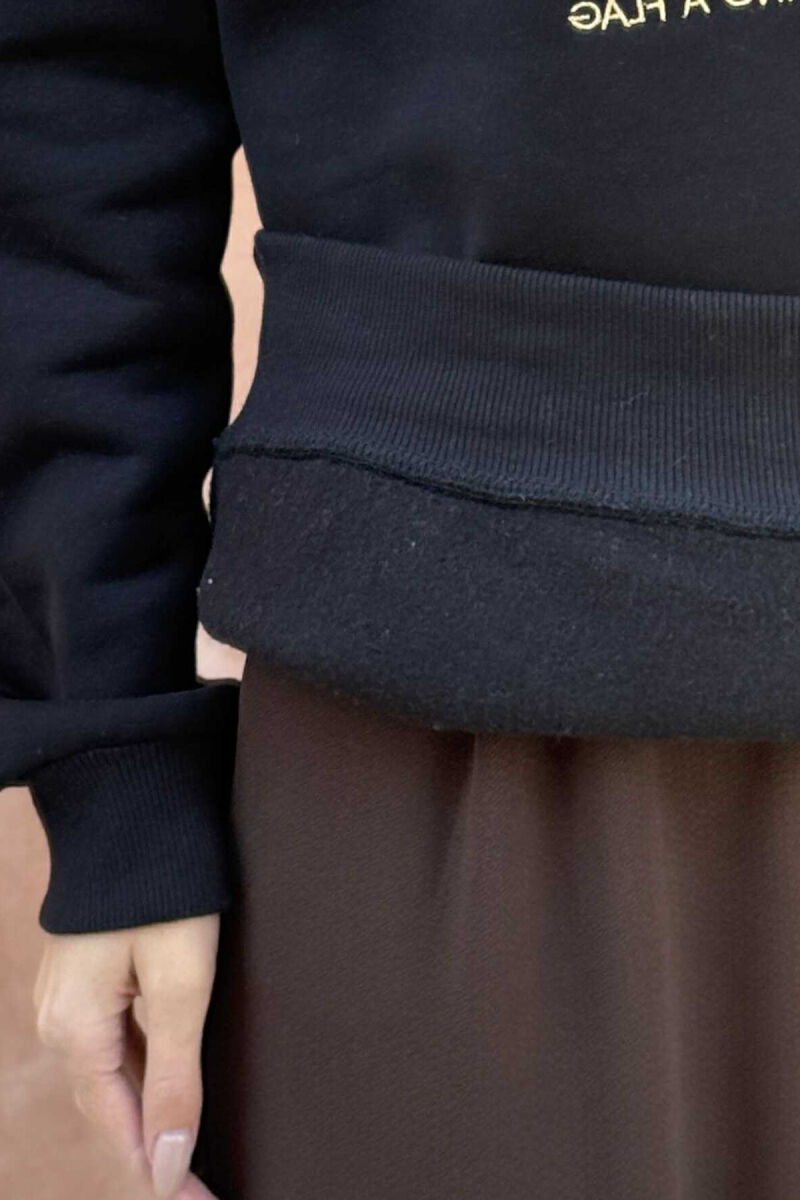 BLUZË ME IMAZHIN E ARUSHIT DHE ME SHKRIM PËR FEMRA NË NGJYRË TË ZEZË - 5