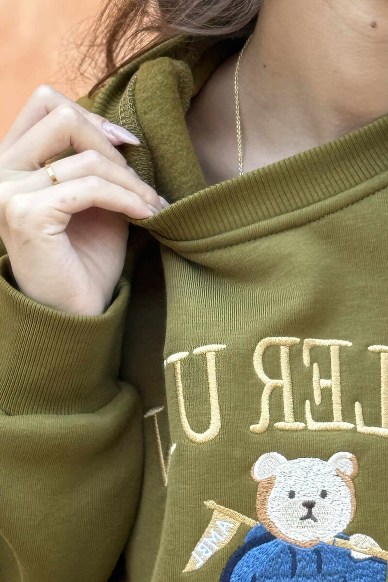 BLUZË ME IMAZHIN E ARUSHIT DHE ME SHKRIM PËR FEMRA NË NGJYRË ULLI - 4