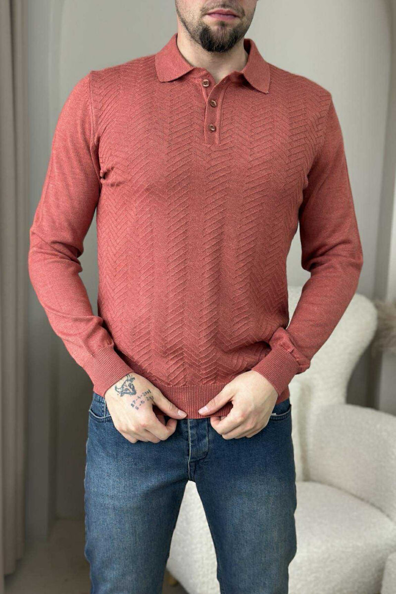 BLUZË ME JAKË POLO DHE KOPSA PËR MESHKUJ NË NGJYREN TULLË - 1