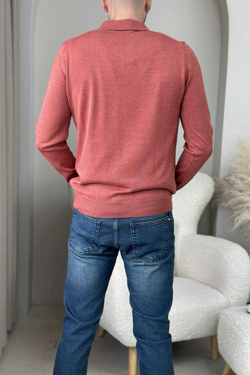 BLUZË ME JAKË POLO DHE KOPSA PËR MESHKUJ NË NGJYREN TULLË - 3