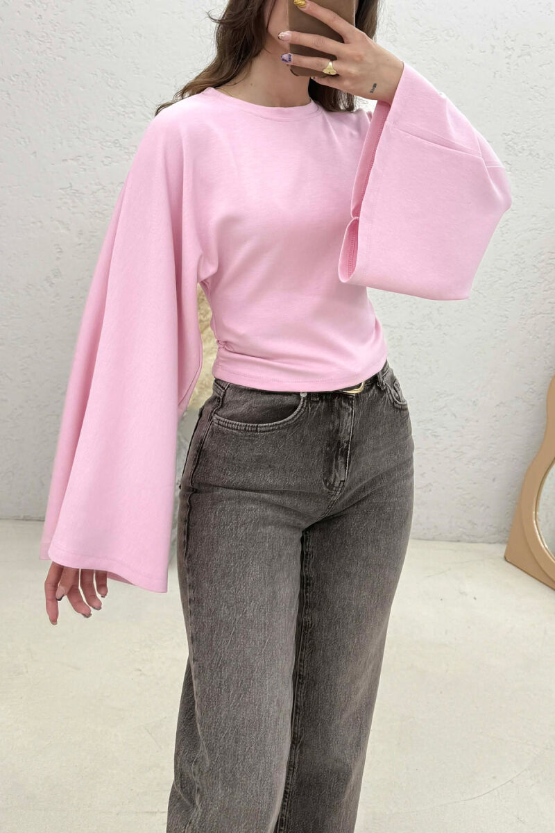 BLUZE ME MENGE TE GJATA PER FEMRA NE NGJYRE ROZE - 2