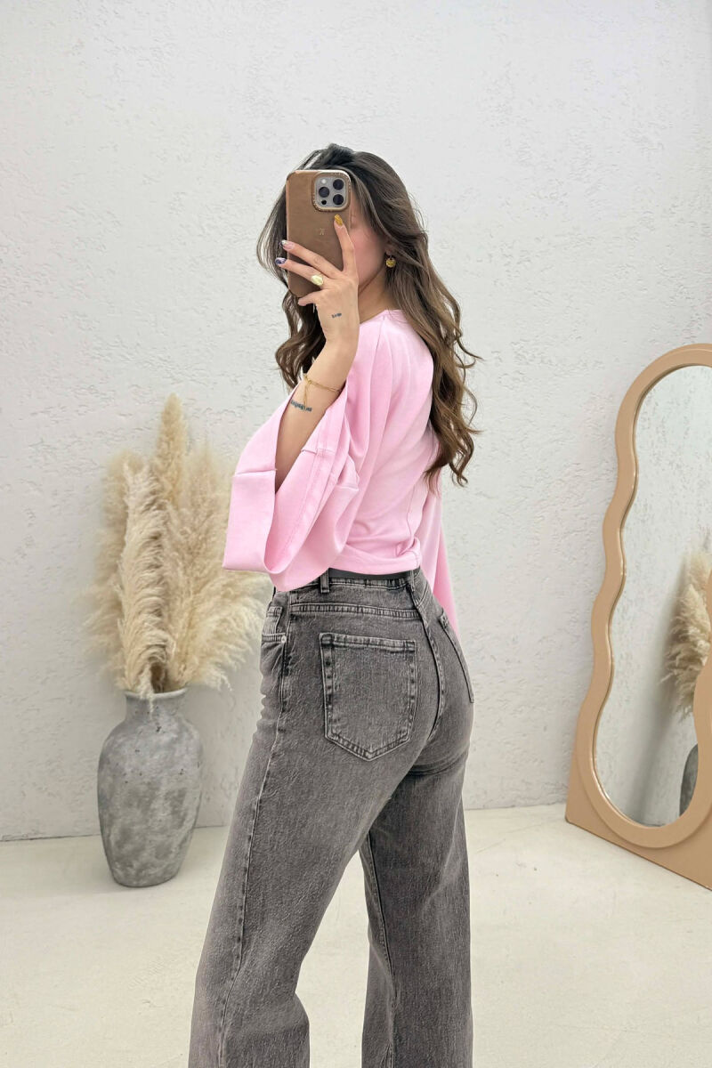 BLUZE ME MENGE TE GJATA PER FEMRA NE NGJYRE ROZE - 4