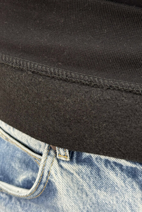 BLUZË ME PUSH DHE SHKRIM CHICAGO NË PJESËN PARA PËR MESHKUJ NË NGJYRË TË ZEZË - 3