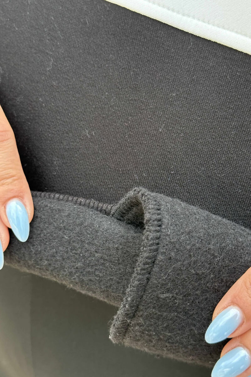 BLUZË ME PUSH ME JAKË ME ZINXHIR DHE SHKRIME PARA PËR FEMRA NË NGJYRËN E ZEZË - 5