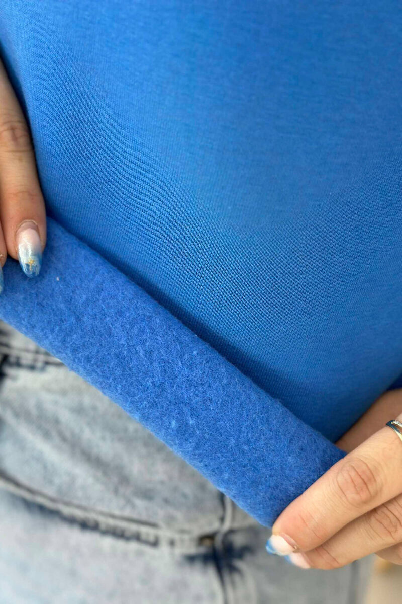 BLUZË ME PUSH ME ZINXHIR PËR FEMRA NË NGJYRË BLU E ZBARDHUR - 4