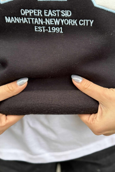 BLUZË ME PUSH ME ZINXHIR PËR FEMRA NË NGJYRËN E ZEZË - 7