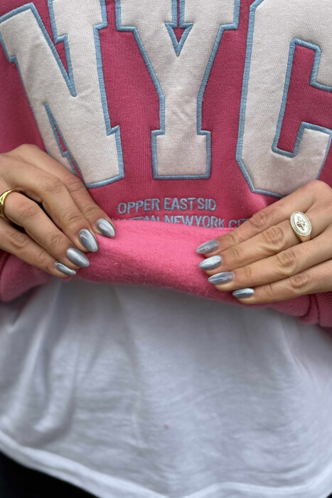 BLUZË ME PUSH ME ZINXHIR PËR FEMRA NË NGJYRËN ROZË - 5