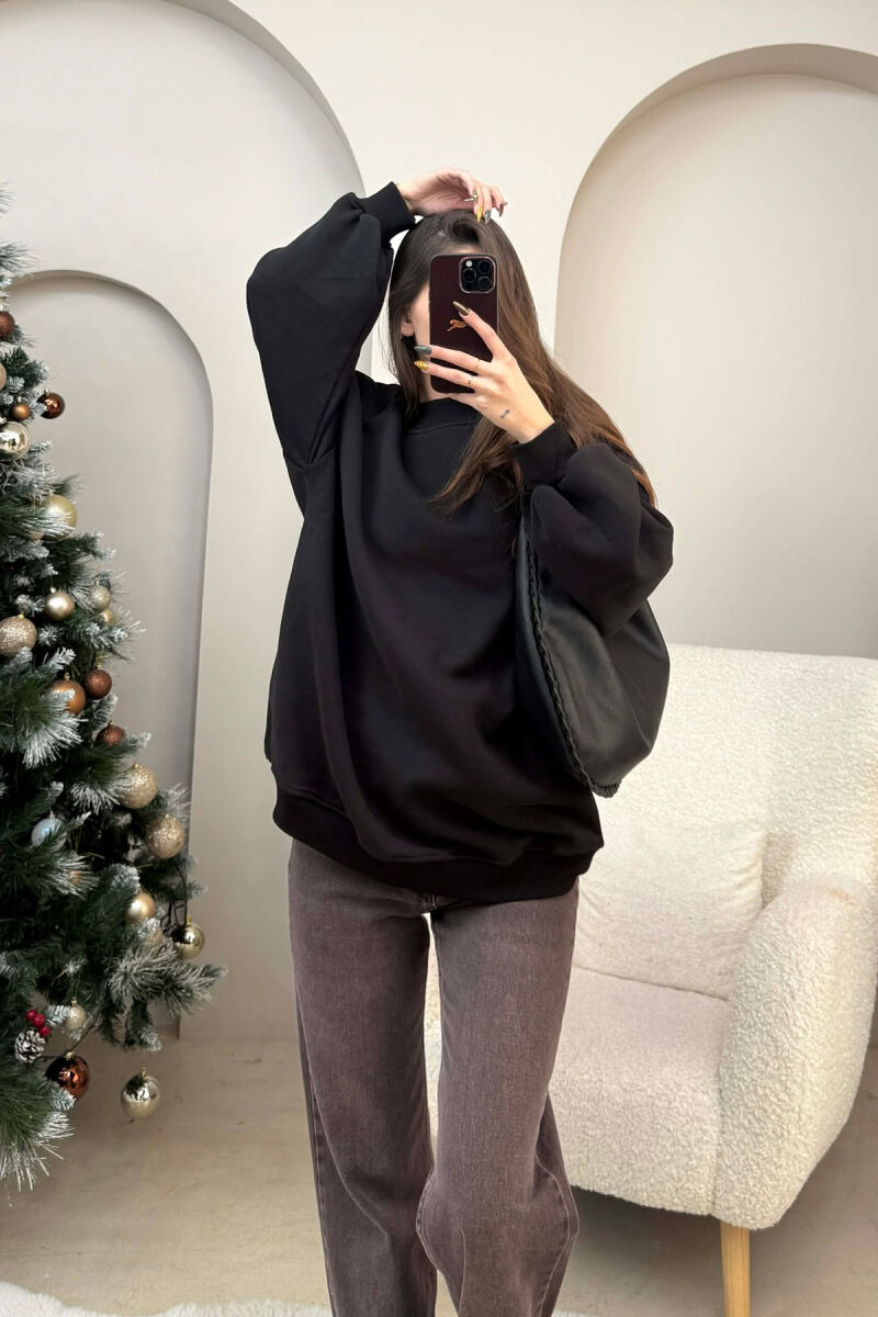 BLUZË ME PUSH PËR FEMRA NË NGJYRËN E ZEZË - 2