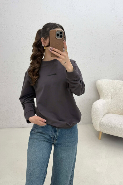 BLUZE ME SHKRIM PARA PER FEMRA NE NGJYRE GRI HIRI - 3