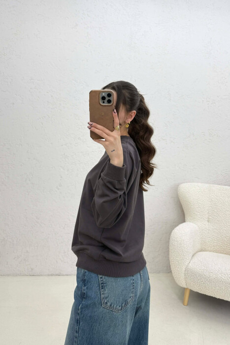 BLUZE ME SHKRIM PARA PER FEMRA NE NGJYRE GRI HIRI - 4