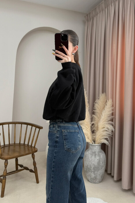 BLUZE ME SHKRIM STUDIO DHE BEL ELASTIK PER FEMRA NE NGJYRE TE ZEZE - 3