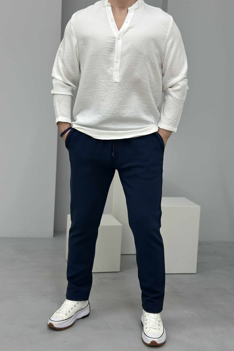 BLUZË NJË NGJYRËSHE E THJESHTË PËR MESHKUJ NË NGJYRËN E BARDHË - 1